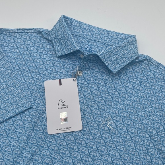 Rhoback Other - Rhoback Ole Miss Vaught-Hemingway Stadium Polo Mens Large Blue White New